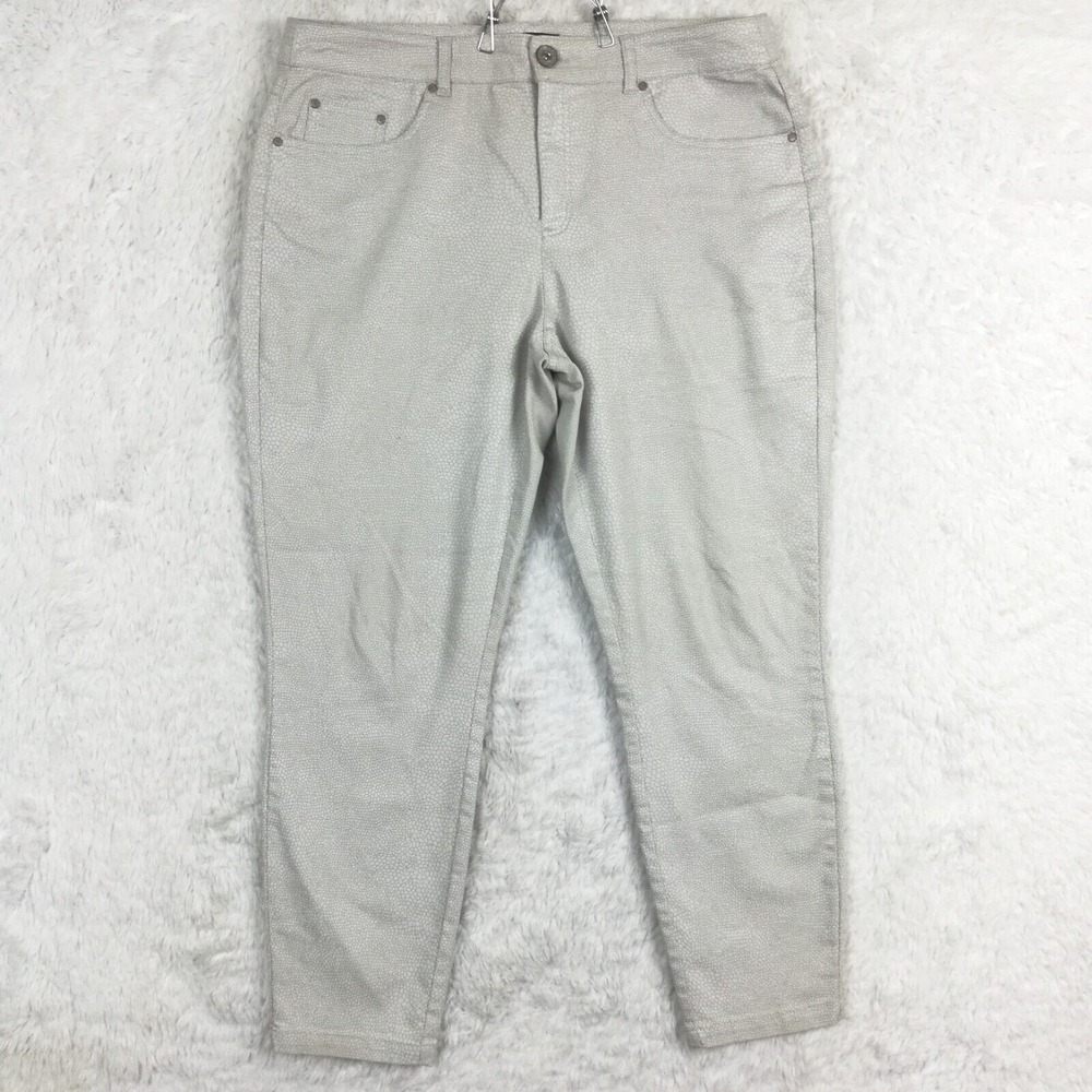 Tribal Womens Pants Skinny Snake Print Gray Mid Rise Stretch 14